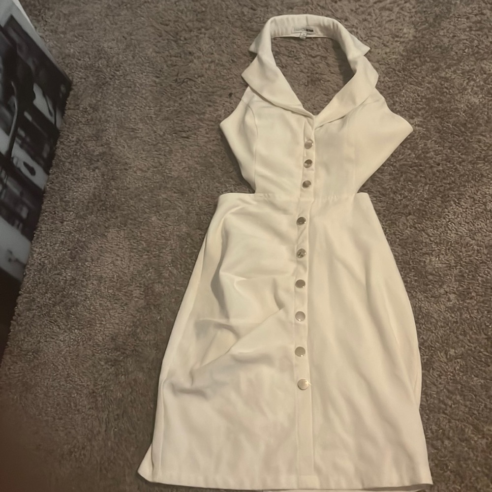White classy tight fitting dress